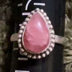 Sterling silver rhodochrosite ring